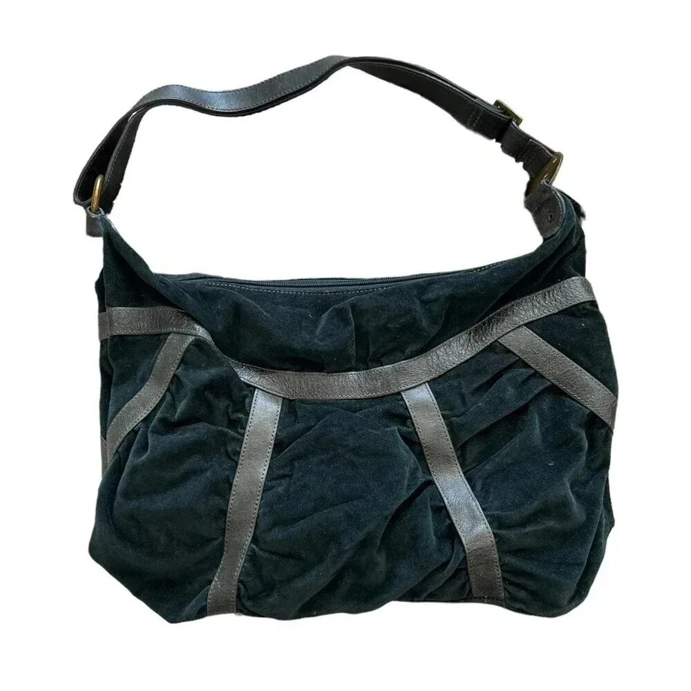 Tomboy Wiz Teal Green Velour Shoulder Bag